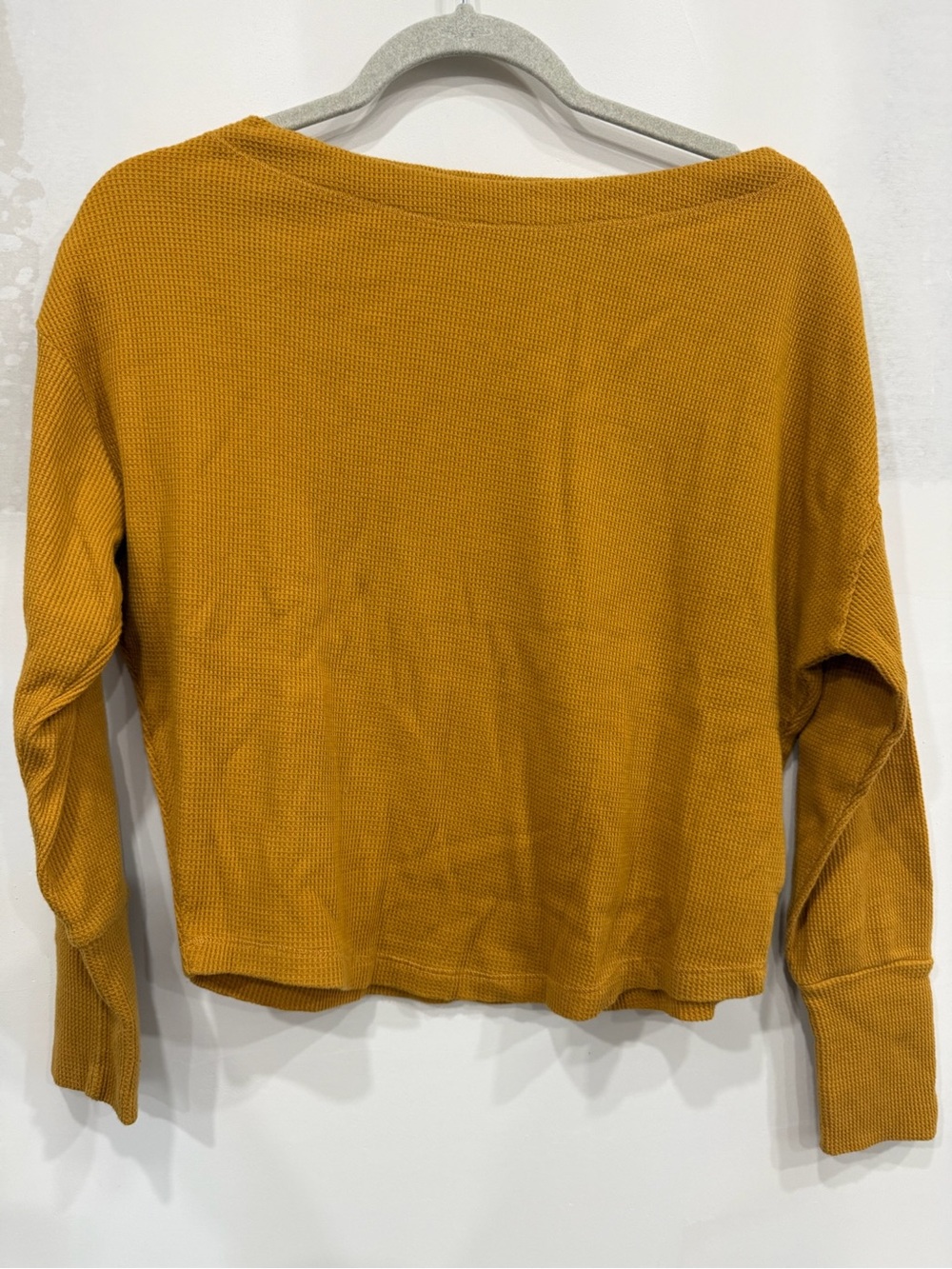 Anthropologie Mustard Waffle-Knit Pullover Sweater